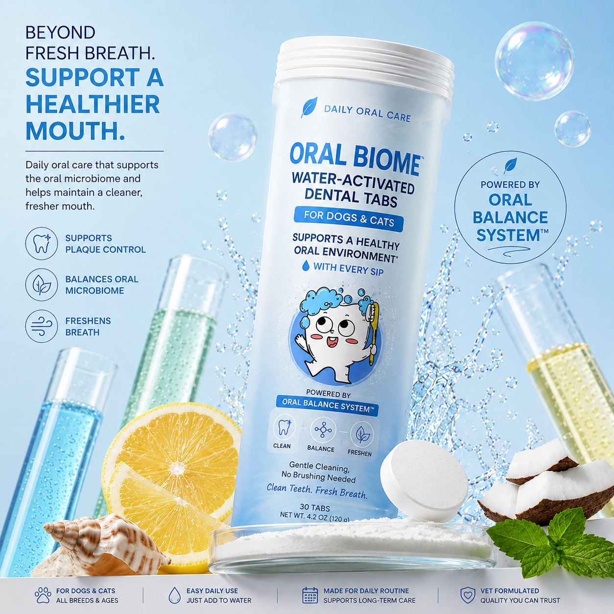 Oral Microbiome Support for Dogs & Cats